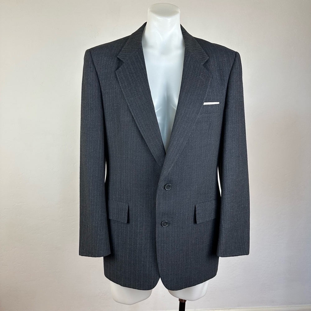Dior Men's Dark Gray Pinstripe Two-Button Suit Jacket